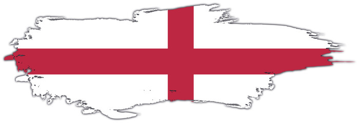 England flag on brush paint stroke.