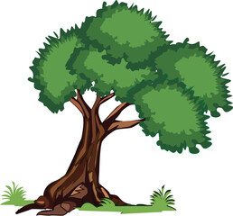 tree with leaves,tree, nature, leaf, vector, branch, summer, illustration, plant, spring, forest, design, 