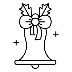 Christmash Bell Line Icon