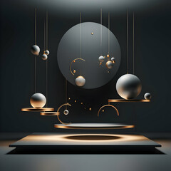 background with balls and lights