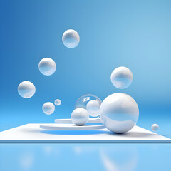 Fototapeta na wymiar bubbles on blue background