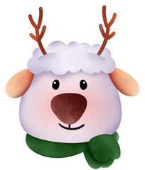 Christmas day with little sheep