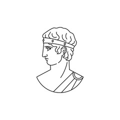 Ancient Greek men. thin Line vector illustration symbol design