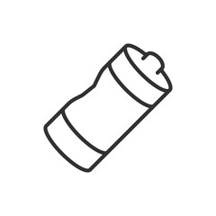 Used crumpled battery, linear icon. Line with editable stroke