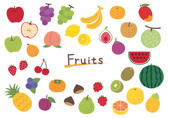 シンプルなフルーツのイラストセット