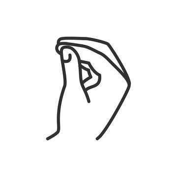 Gesture Bellissimo, Italian gesture Perfecto, linear icon. Line with editable stroke