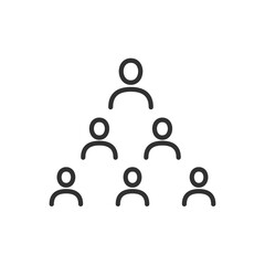 People hierarchy, linear icon. Line with editable stroke