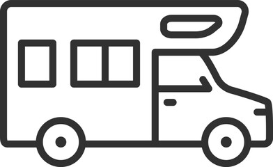 Motor home, linear icon. Line with editable stroke
