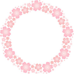 春らしい桜の花のピンクの和風のフレームベクター素材
