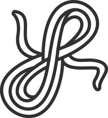 Roll of rope, linear icon. Line with editable stroke