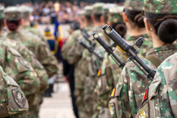 soldiers in military training