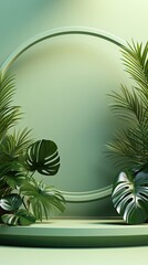 Tropical leaves natural shadow overlay on white texture background, for overlay on product presentation, backdrop and mockup, summer seasonal concept. Background with shadow. Generative AI