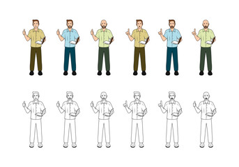 Teacher Cartoon Character Design Illustration vector eps format , suitable for your design needs, logo,illustration, animation, etc.