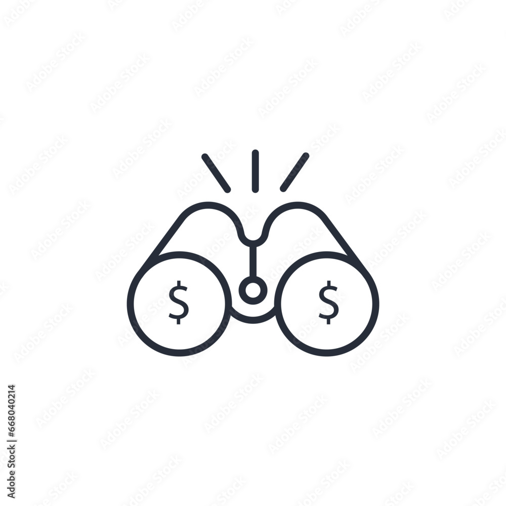 Poster financial monitoring icon. vector.editable stroke.linear style sign for use web design,logo.symbol i