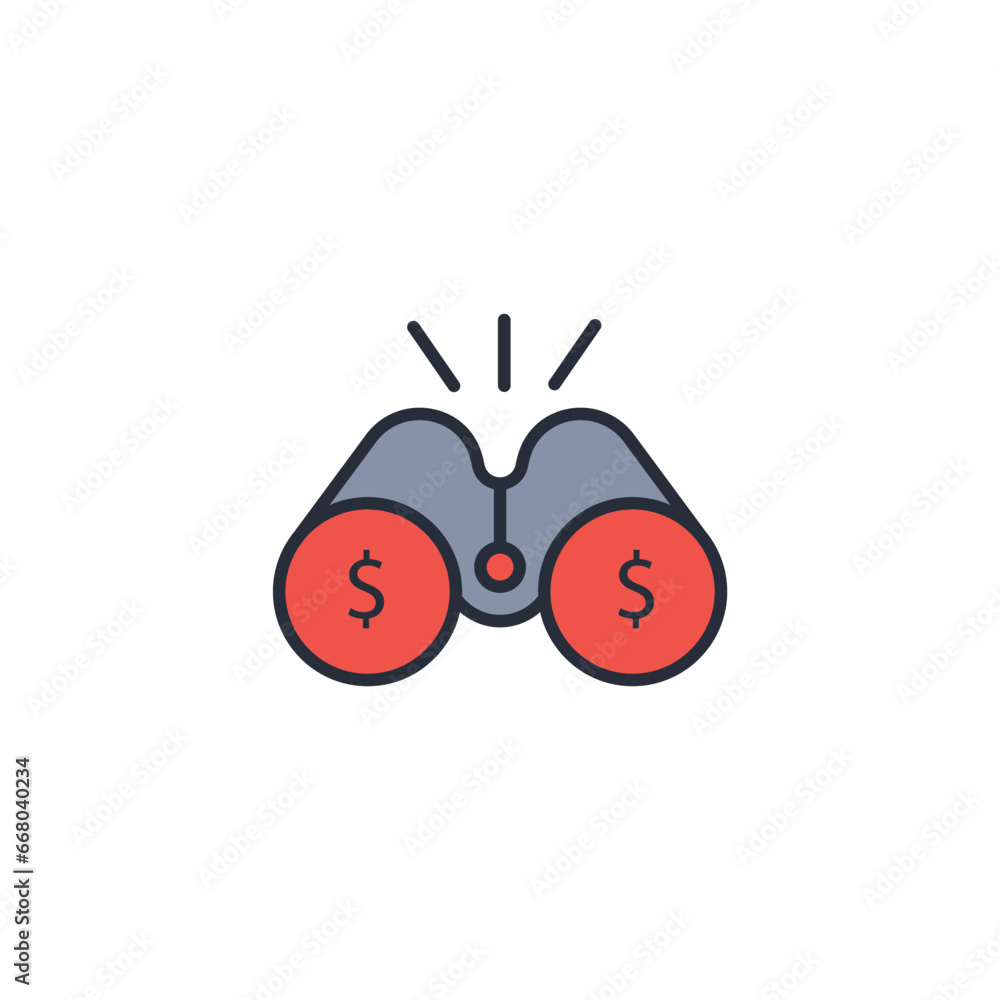 Poster financial monitoring icon. vector.editable stroke.linear style sign for use web design,logo.symbol i