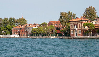 Obraz premium Beautiful view from Grand Canal on colorful facades of old medieval houses in Venice