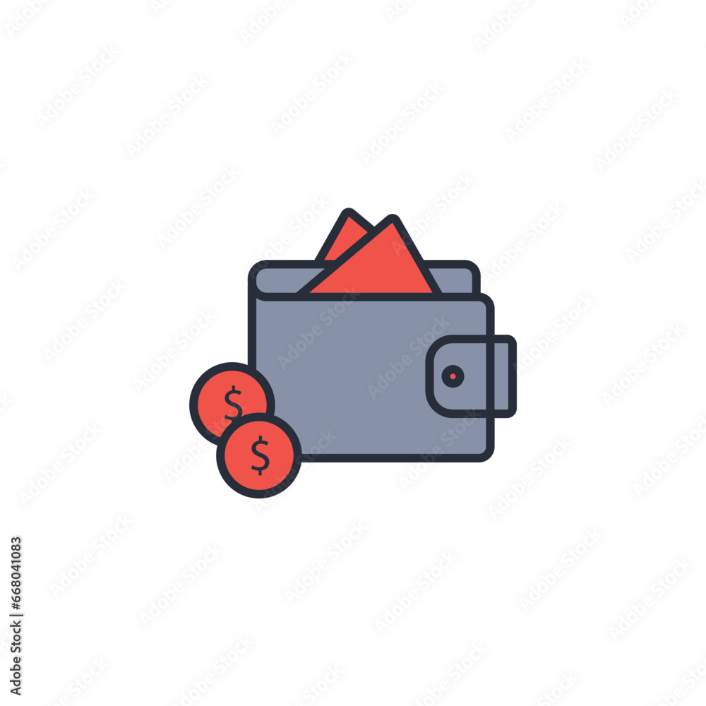 Poster wallet icon. vector.editable stroke.linear style sign for use web design,logo.symbol illustration.