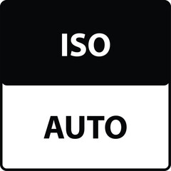 ISO AUTO camera icon set. Vector isolated illustration. Iso AUTO symbol collection