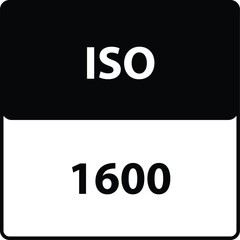 ISO 1600 camera icon set. Vector isolated illustration.