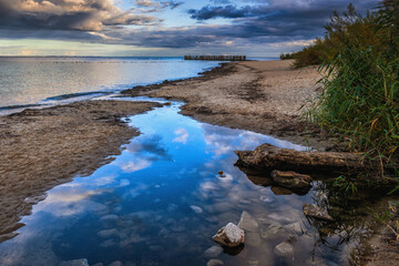 Baltic Sea Sandy Shore In Poland