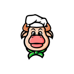 cartoon cow wearing a chef's hat