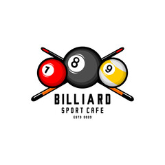 billiard ball and stick logo - obrazy, fototapety, plakaty