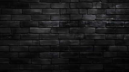 Vintage Black wash brick wall texture for design. generative AI.