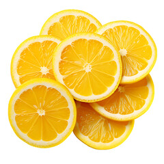 Sliced Lemon Halves on Transparent Background Isolated on Transparent or White Background, PNG