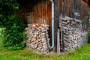 Firewood Piles at a Shed