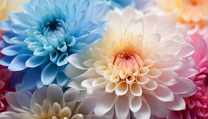 Colorful chrysanthemum flower macro shot
