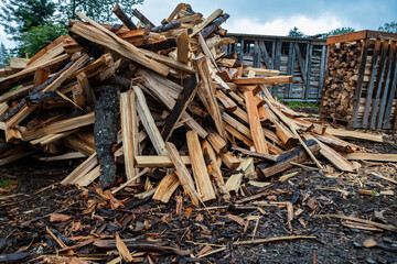 Pile of Freshly Split Wood