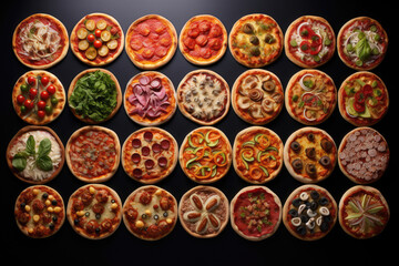 Set of different kind of pizza flatley