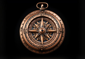 Fototapeta na wymiar Antique compass with detailed dial