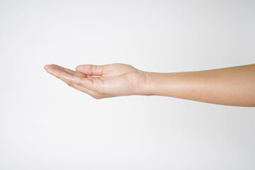 Hand taking gesture isolated on white background