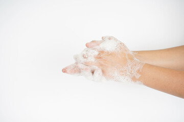 Fototapeta premium Hand washing isolated on white background