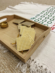 Montessori Gold Material and card and Gold Bank