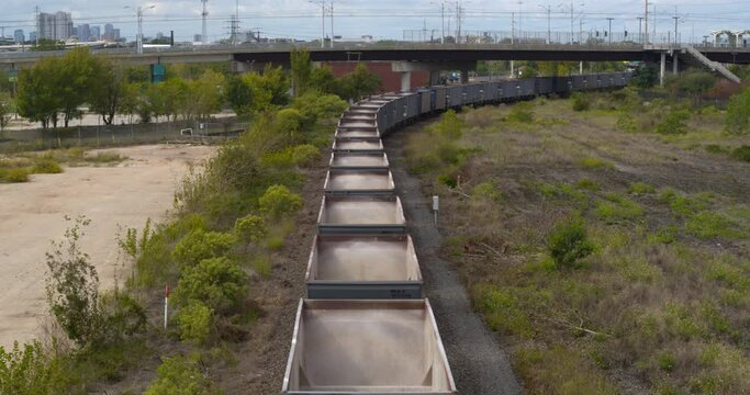 Over head view of train on train track