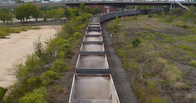 Over head view of train on train track