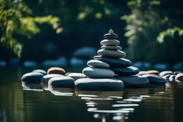 stack of stones in the water
