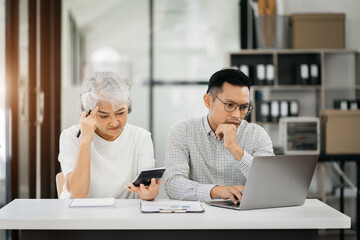 Working business team are under stress from working.