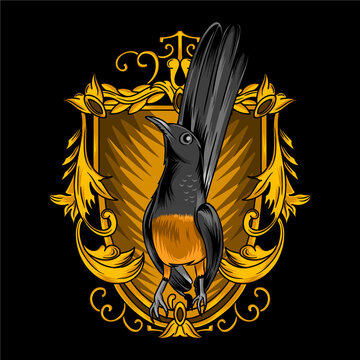 murai batu bird T-shirt design