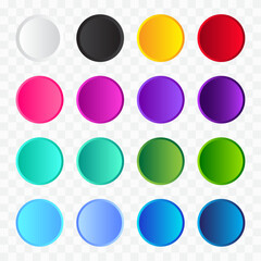 Set of Colorful Buttons Web Button Set Colorful Glossy Buttons For Web Gradient Color Set Buttons Collection