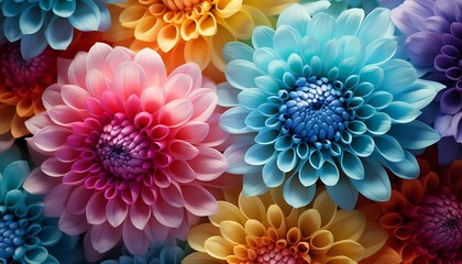 Colorful chrysanthemum flower macro shot