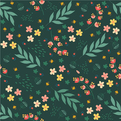 floral pattern green