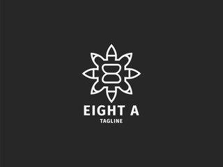 eight letter A logo design concept geometric