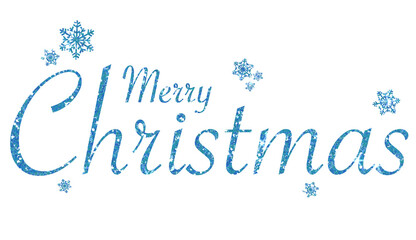 Naklejka na ściany i meble MERRY CHRISTMAS blue glitter text. Merry Christmas Background.