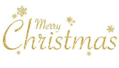 MERRY CHRISTMAS golden glitter text. Merry Christmas Background. - obrazy, fototapety, plakaty