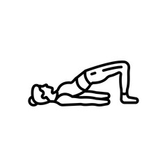 Bridge Pose Icon in vector. illustration

