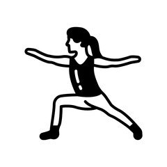 Warrior 2 Pose Icon in vector. illustration