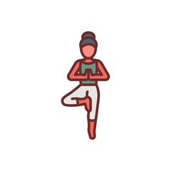Tree Pose Icon in vector. illustration
